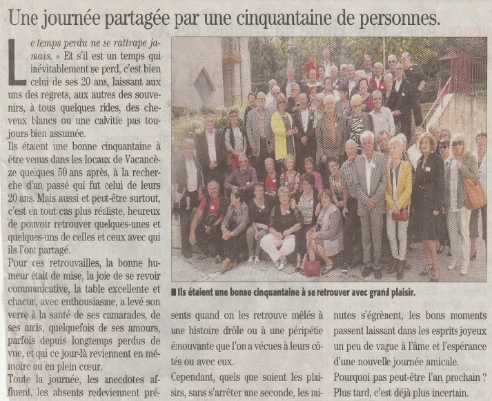 Repas de la classe 44-45 à Vacancèze Retrouvailles de la classe 44-45